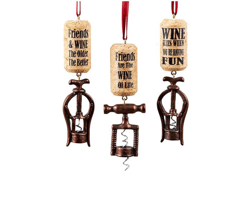 Corkscrew Ornaments, 3 Assorted